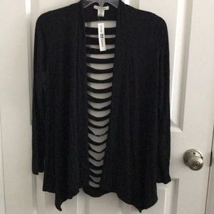 Trendy slashed back drape cardigan  - Size S